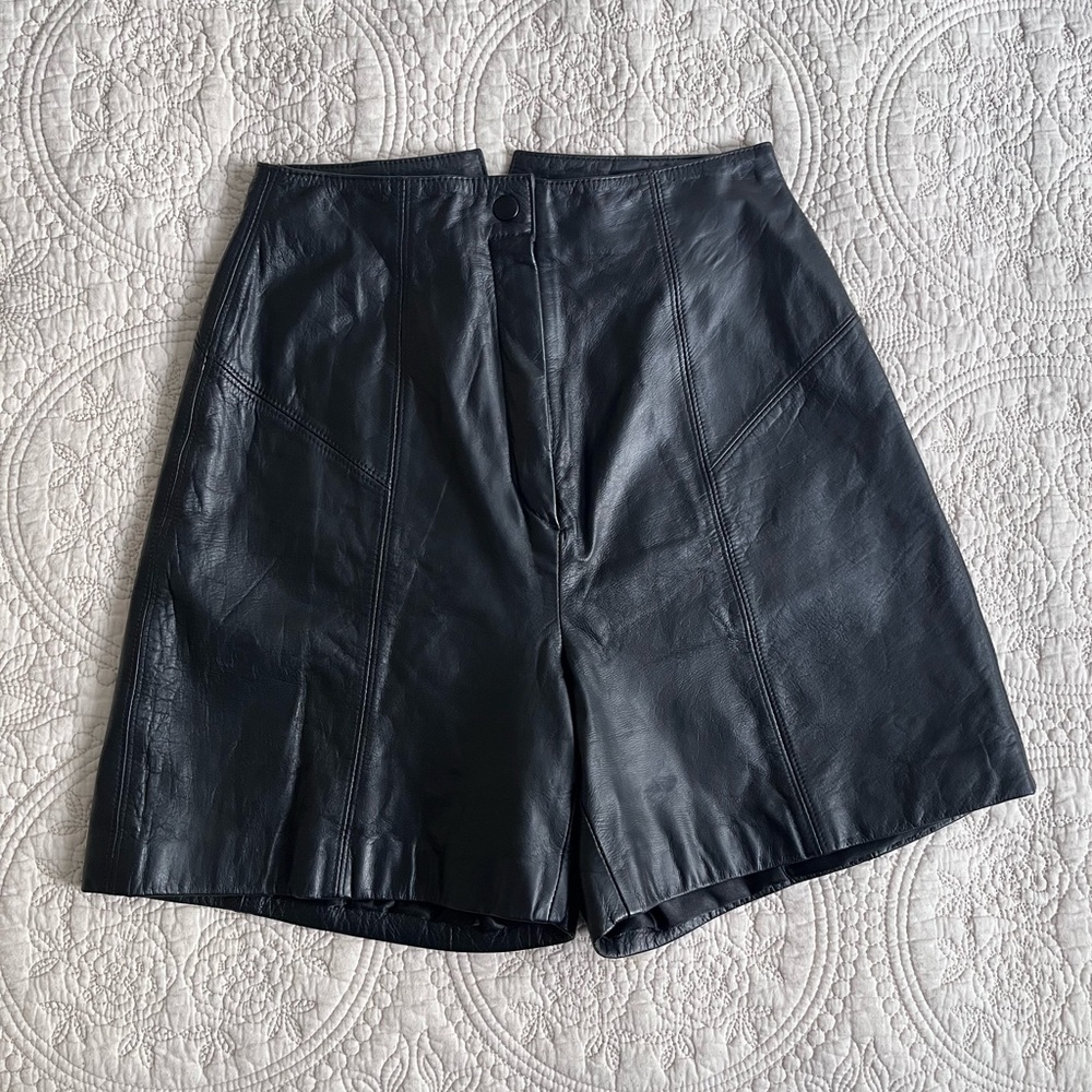 High Waist Faux Leather Women's Shorts